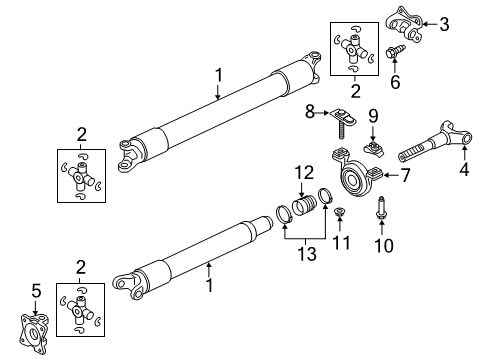 2021 Lincoln Navigator Drive Shaft - Rear Coupling Diagram for JL1Z4782B