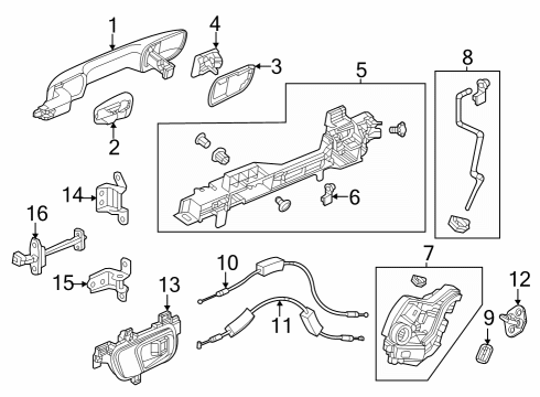 Lock & Hardware HANDLE, R- *NH797M* Diagram for 72141T20A01YL