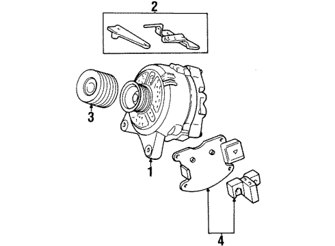 1993 Ford Crown Victoria Alternator Rear Bracket Diagram for F4AZ10153B