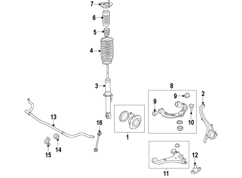 2009 Kia Borrego Front Suspension Components, Lower Control Arm, Upper Control Arm, Stabilizer Bar Bush-Stabilizer Bar Diagram for 548132J000