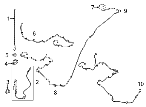 2019 Ford Transit-350 Antenna & Radio Satellite Ant Diagram for HK4Z10E893B