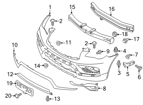 2017 Infiniti QX50 Front Bumper Reinforce-Front Bumper Center, Inner Diagram for 620301BA0A