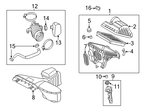 2016 Hyundai Azera Filters Duct Assembly-Air Diagram for 282103V600