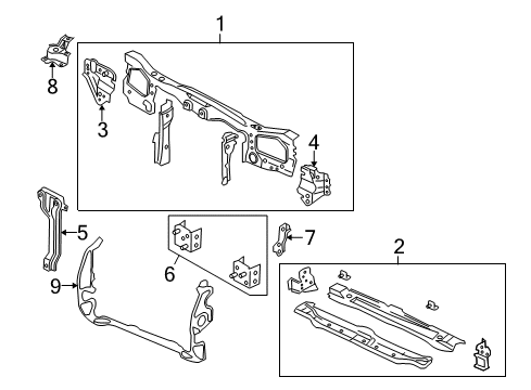2005 Mercury Mariner Radiator Support Center Support Diagram for 5L8Z16C750AA