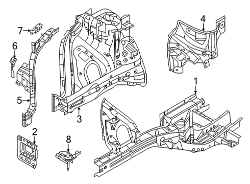 Structural Components & Rails Member Assembly-Front Si Diagram for 64602R0000