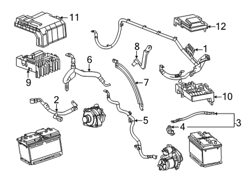 2020 Chevrolet Silverado 3500 HD Battery Cables Junction Block Diagram for 84663446