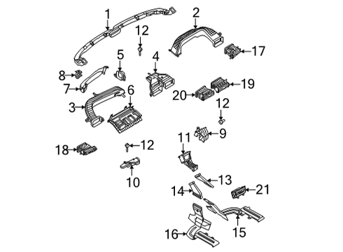 2021 Lincoln Corsair Automatic Temperature Controls LOUVRE ASY - VENT AIR Diagram for LJ7Z19893AA