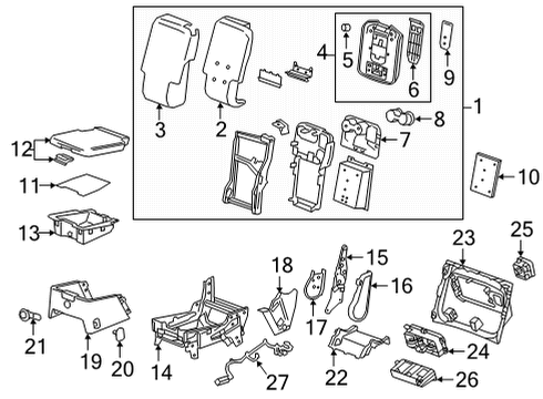 Front Seat Components Power Outlet Diagram for 84786104