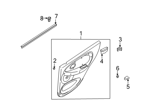 2002 Kia Rio Interior Trim - Rear Door Handle-Pull Diagram for 0K2036945508