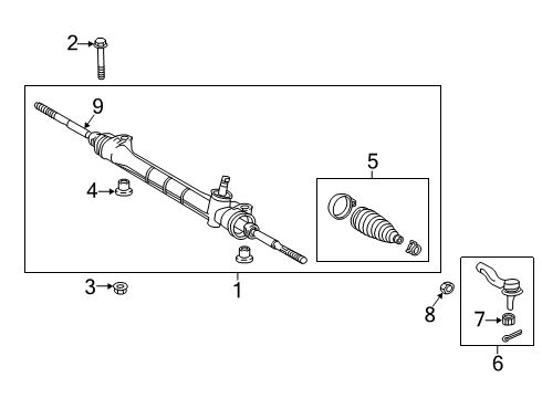 2019 Toyota Corolla Steering Column & Wheel, Steering Gear & Linkage Gear Assembly Diagram for 4551002370