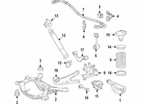 2022 Toyota Sienna Rear Suspension, Lower Control Arm, Upper Control Arm, Stabilizer Bar, Suspension Components Rear Hub & Bearing Diagram for 424500E090