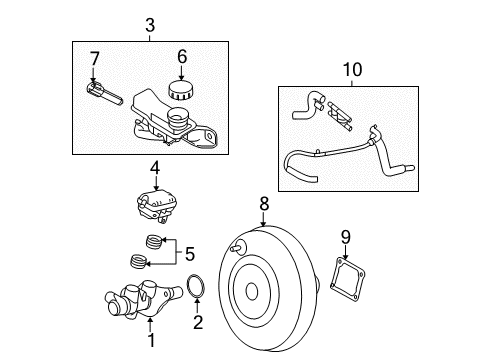2007 Lincoln MKZ Dash Panel Components Master Cylinder Diagram for 9E5Z2140C