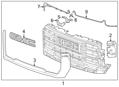2018 Ford Expedition Grille & Components EMBLEM ASM-FRT GRL *VADER CHROMEE Diagram for 84796749