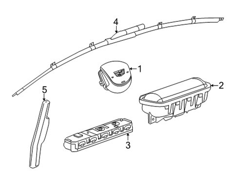 2022 Cadillac CT4 Air Bag Components Passenger Inflator Module Diagram for 84799374