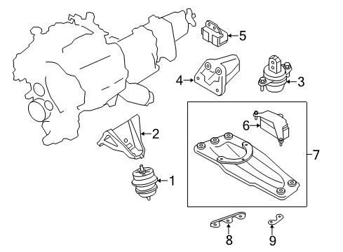 2019 Infiniti Q70 Engine & Trans Mounting Bracket-Engine Mounting, Rh Diagram for 112321CA0A