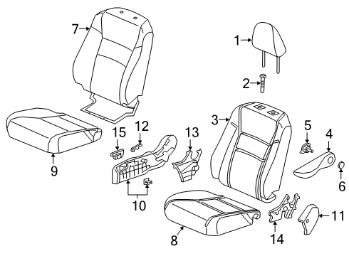 2021 Honda Passport Passenger Seat Components Pad Complete, Front Right Cushion Diagram for 81137TG7A02