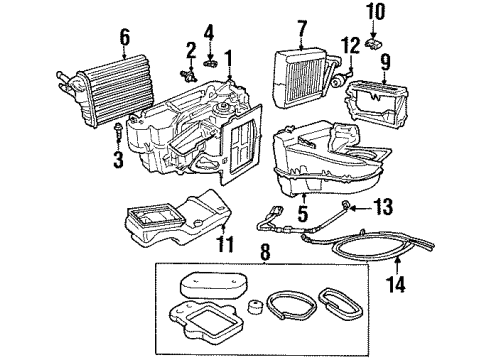 1998 Dodge Neon HVAC Case Recirculation Door Actuator Diagram for 4734918