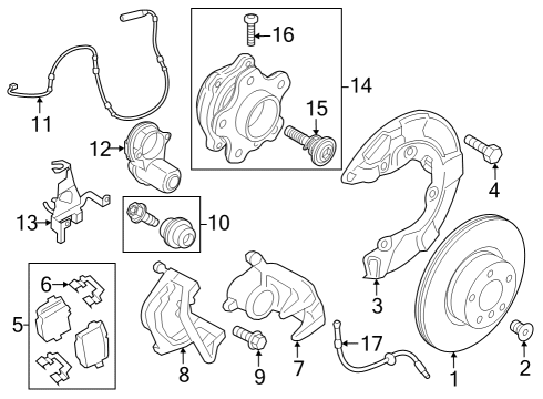 Rear Brakes Brake Caliper Left Diagram for 34216870571