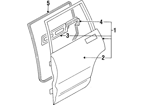 1996 Isuzu Trooper Rear Door Weatherstrip Rear Doo Diagram for 8972607881