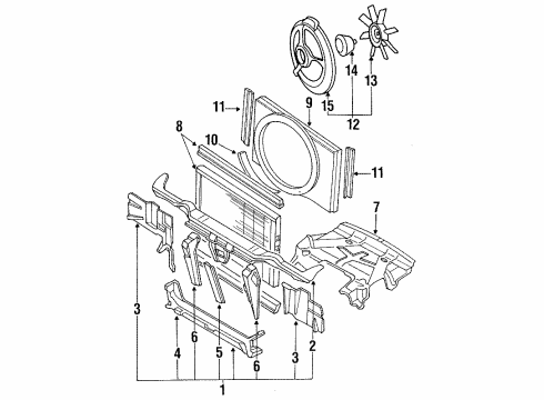1989 Nissan 240SX Condenser Fan, Cooling Fan, Radiator & Components, Radiator Support Fan & Motor Assy-Condenser Diagram for 9212040F02