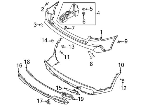 2022 Kia Sorento Bumper & Components - Rear Cover-Rr Bumper UNDE Diagram for 86675P2000