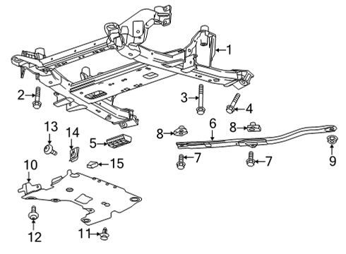 2020 Cadillac CT4 Suspension Mounting - Front Engine Cradle Mount Bolt Diagram for 11611263