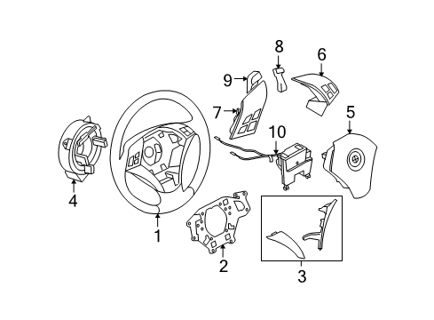 2005 BMW 525i Steering Column & Wheel, Steering Gear & Linkage Rocker-Type Shift Lever, Left Diagram for 61316956277