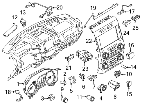 2019 Ford F-150 Automatic Temperature Controls Heater Control Diagram for KL3Z18842ULC