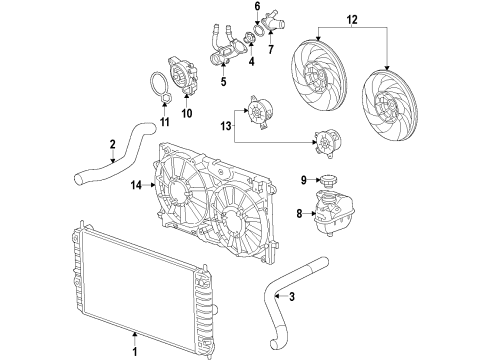 2016 Buick LaCrosse Cooling System, Radiator, Water Pump, Cooling Fan Radiator Shutter Assembly Diagram for 26202080