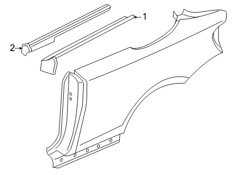 2008 BMW 128i Exterior Trim - Quarter Panel Outer Weatherstrip, Left Diagram for 51377165001