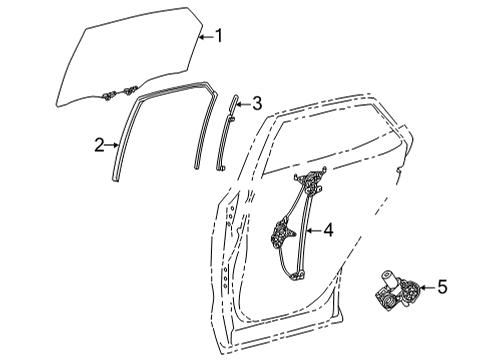 2011 Ford E-150 Glass - Rear Door GUIDE SUB-ASSY, RR D Diagram for 67407F6010