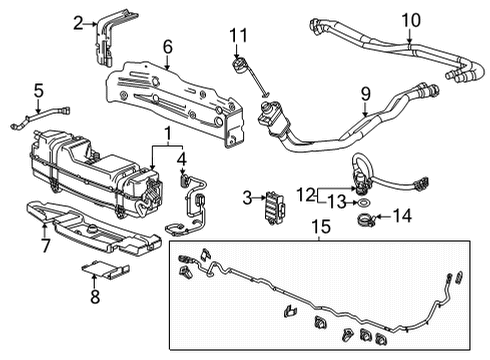 2021 Cadillac Escalade Emission Components Heat Shield Bolt Diagram for 11519374