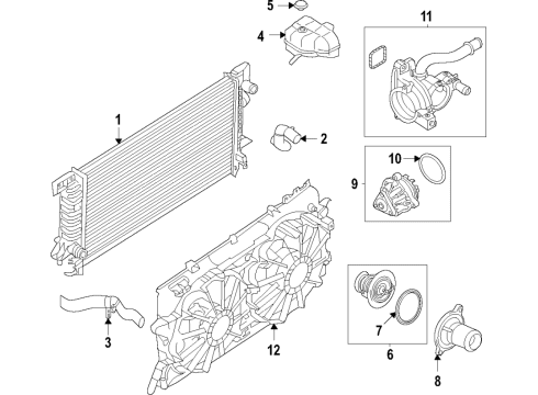 2022 Ford Bronco Cooling System, Radiator, Water Pump, Cooling Fan MOTOR AND FAN ASY - ENGINE COO Diagram for MB3Z8C607F