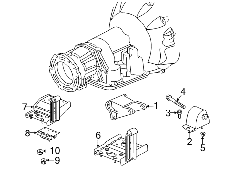 2003 Jeep Wrangler Engine & Trans Mounting Bracket-Engine Mount Diagram for 52059420AB