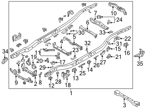 2011 Infiniti QX56 Frame & Components Connector Assy Diagram for 24340ZR10A