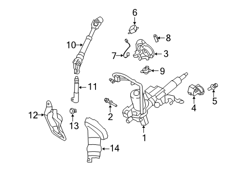 2010 Toyota Corolla Ignition Lock Intermed Shaft Diagram for 4526012620