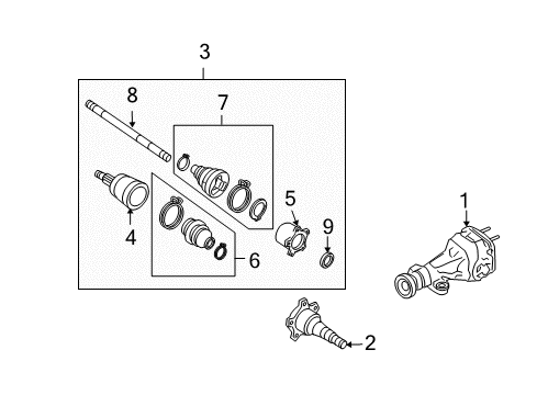 2003 Infiniti FX35 Axle & Differential - Rear Final Drive Assembly Diagram for 383010C304