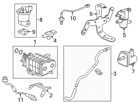 2013 Honda Civic Powertrain Control Stay, Purge Control Solenoid Diagram for 36163RW0A00