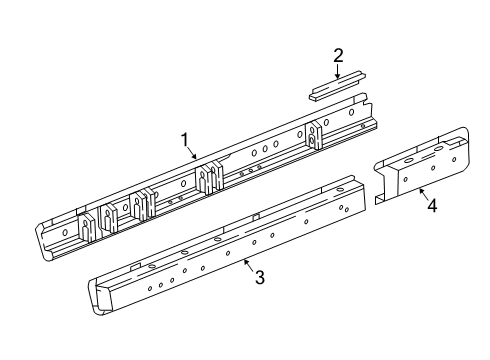 2021 Cadillac XT6 Rocker Panel Uniside Panel Baffle Diagram for 84825100