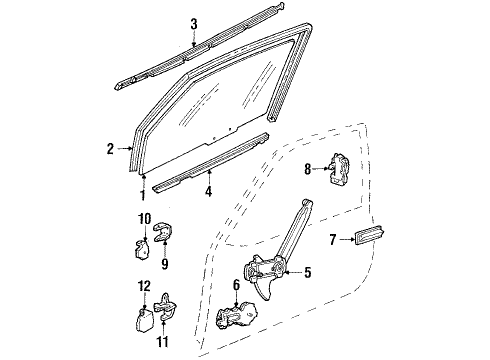 1987 Buick Skyhawk Front Door S/Strip Asm Diagram for 20166969
