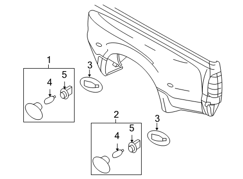 2010 Ford F-250 Super Duty Side Marker Lamps Side Marker Lamp Retainer Diagram for F81Z15A436AA