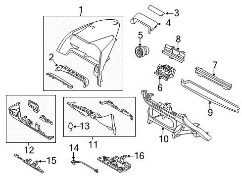 2017 Toyota Yaris iA Cluster & Switches, Instrument Panel Sun Load Sensor Diagram for 55548WB001