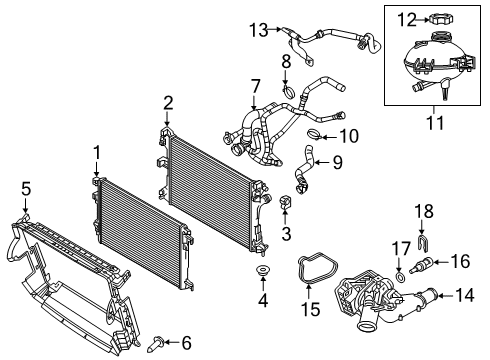 2021 Fiat 500X Powertrain Control ISOLATOR-Radiator Diagram for 68354092AA