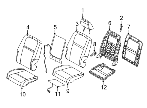 2019 Dodge Journey Heated Seats LUMBAR-Support Diagram for 68142685AA