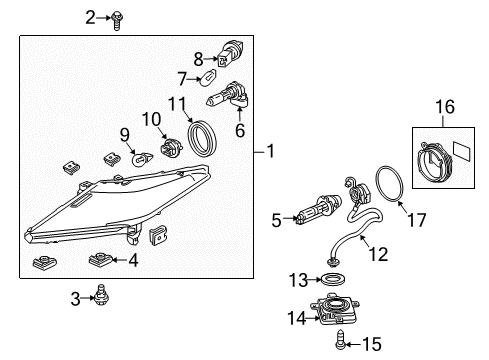 2011 Acura ZDX Headlamps Sensor Assembly, Automatic Light Diagram for 39860SJA003