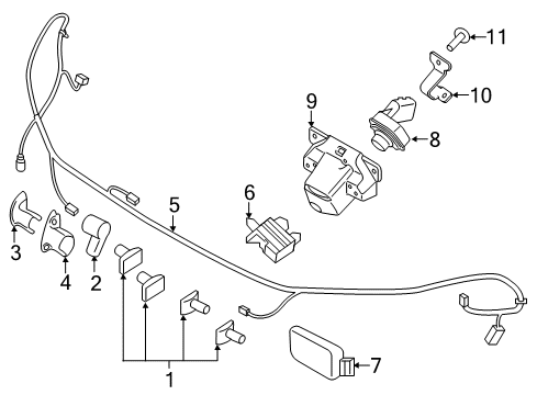 2016 Ford Explorer Electrical Components - Front Bumper Ambient Temperature Sensor Diagram for GB5Z12A647A