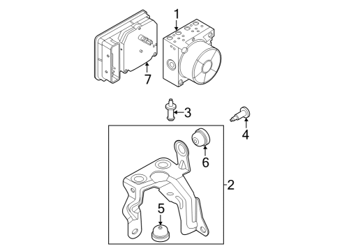 2022 Ford Maverick ABS Components Holder Insulator Diagram for 4S6Z2C239A