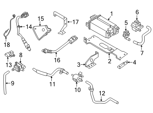 2018 Nissan Armada Emission Components Tube EVAPORATOR Control Diagram for 149121LA0E