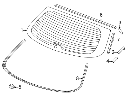 2013 Acura TSX Lift Gate - Glass & Hardware Seal A Diagram for 76707STK000