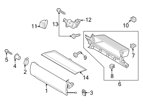 Glove Box Compartment Bolt Diagram for W720127S451